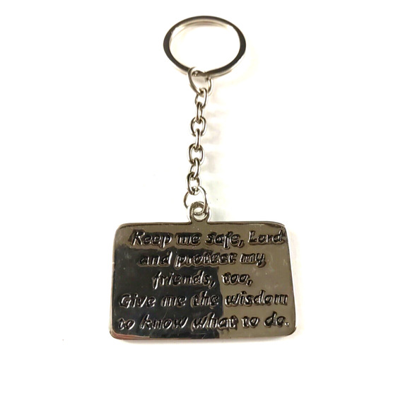 God Bless This Young Driver Silver Tone Keychain - Picture 4 of 6